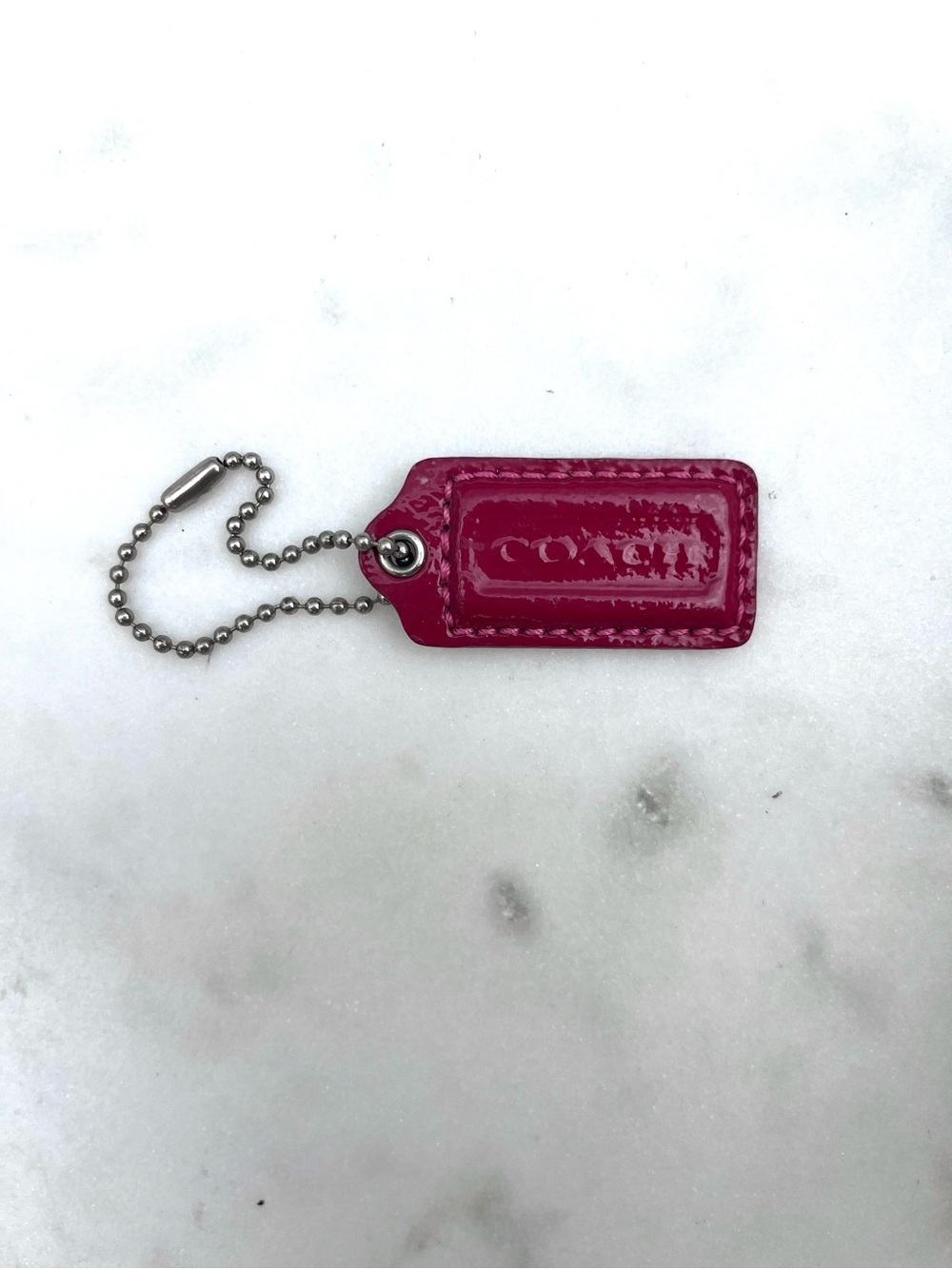 COACH Vintage Patent Hang Tag, Cranberry Red